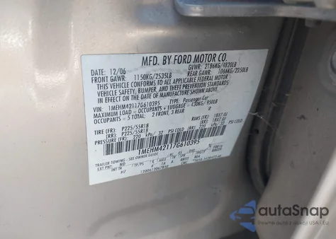 2007 Mercury Montego Premier z USA, uszkodzony, nr VIN 1MEHM42117G610395